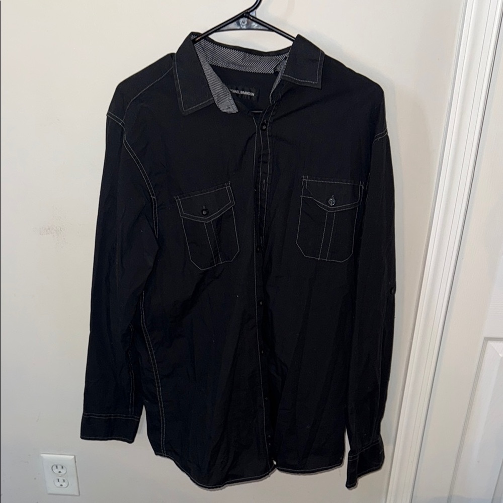 Men's Black Button-Up Jacket